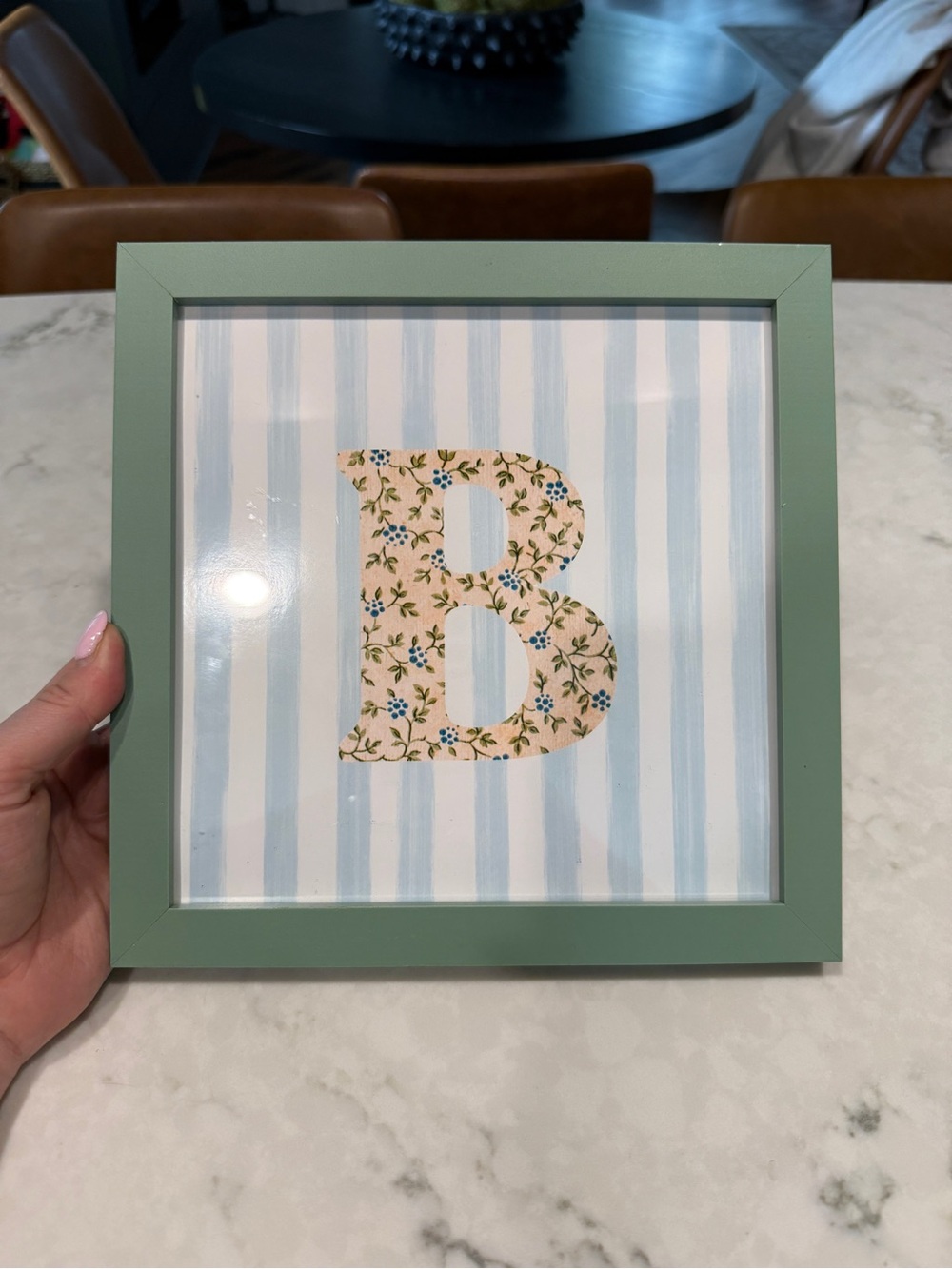 Green Framed Letter "B" Wall Accent